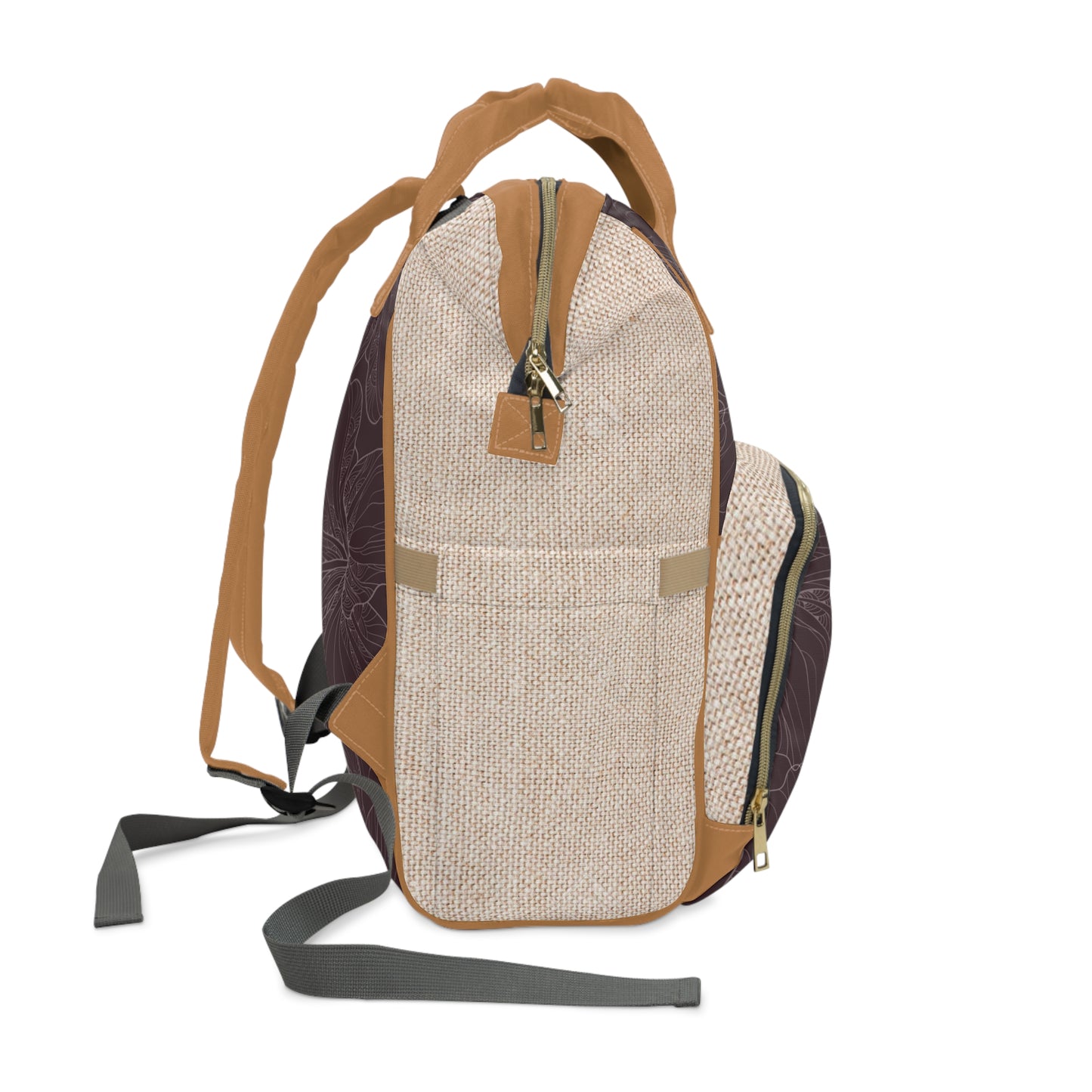 Multifunctional Diaper Backpack in HIBISKUS