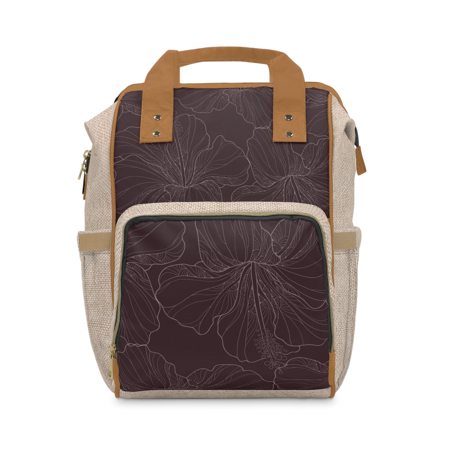 Multifunctional Diaper Backpack in HIBISKUS
