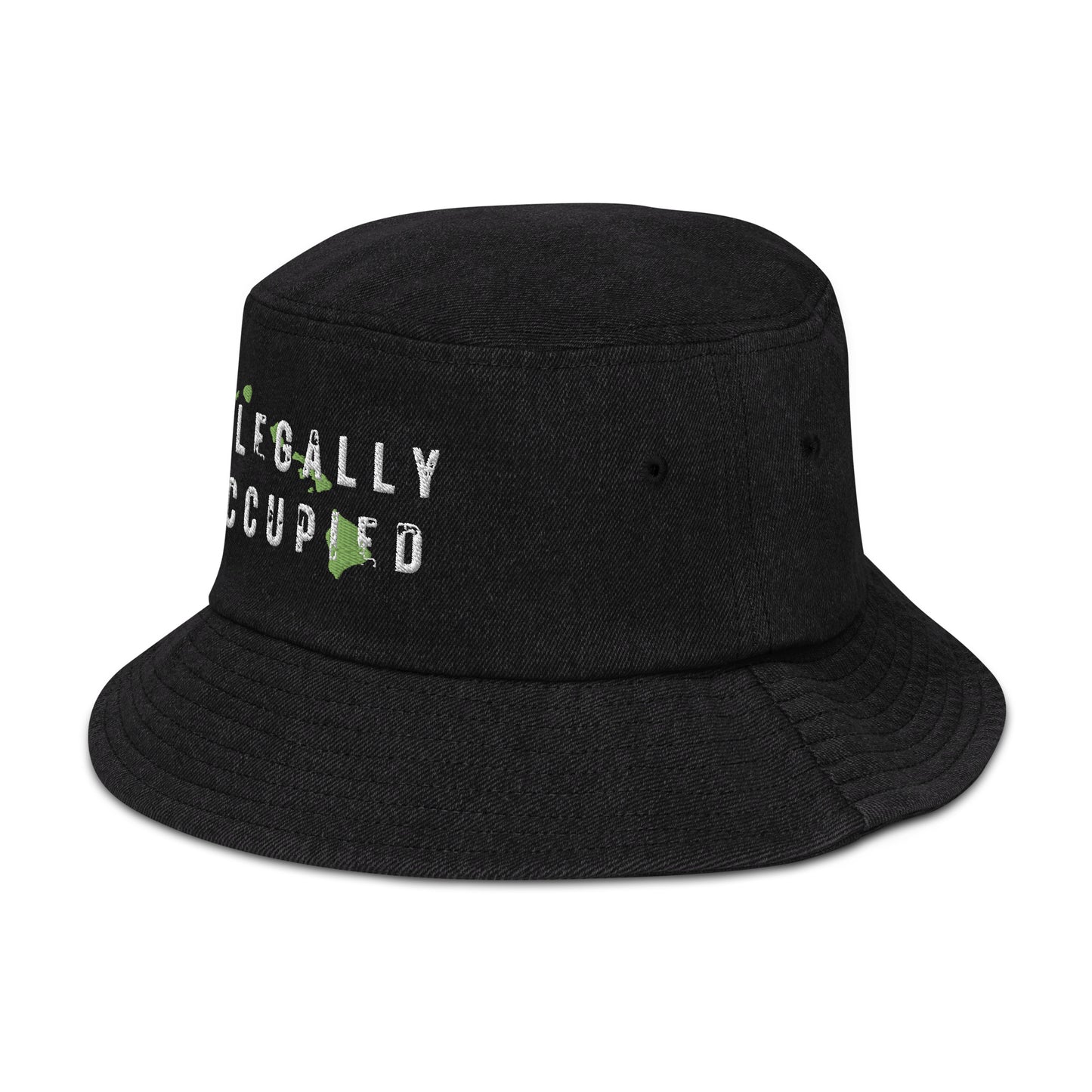 ILLEGALLY OCCUPIED Denim Bucket Hat
