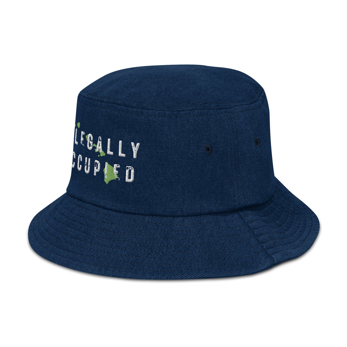 ILLEGALLY OCCUPIED Denim Bucket Hat