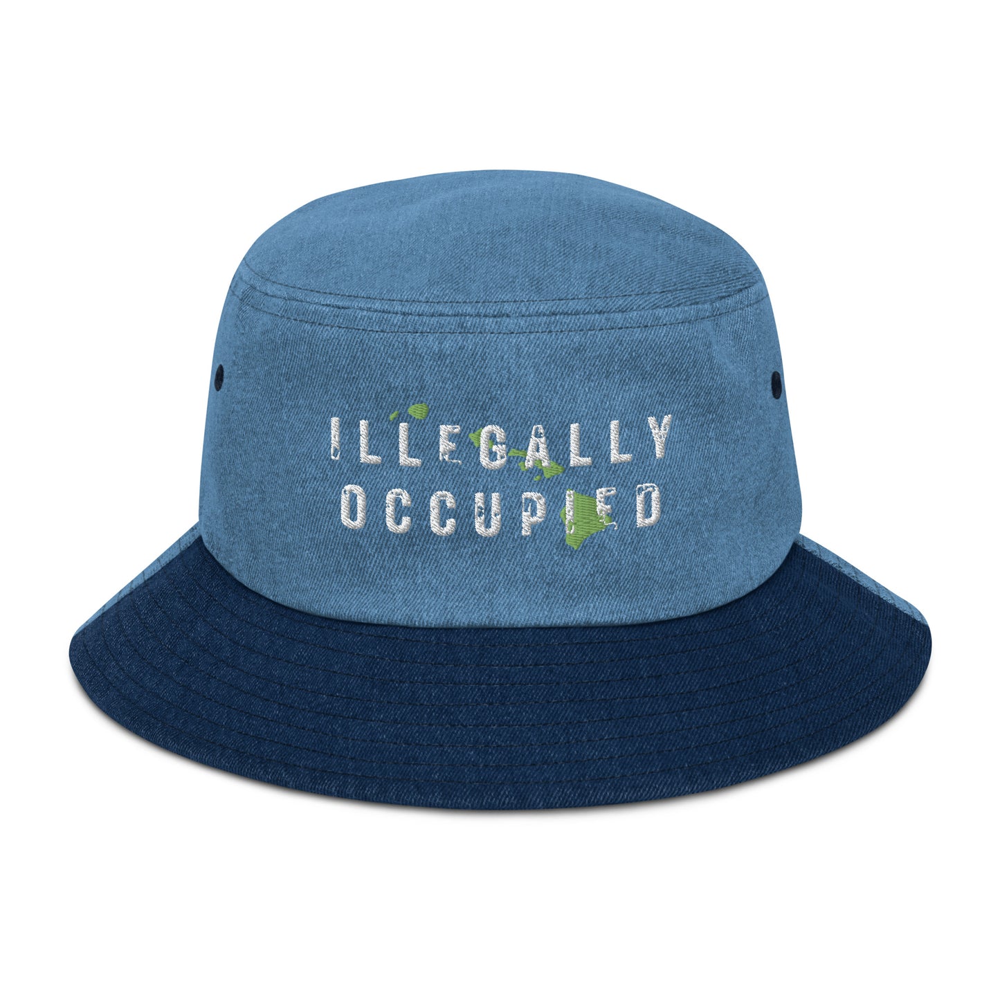 ILLEGALLY OCCUPIED Denim Bucket Hat