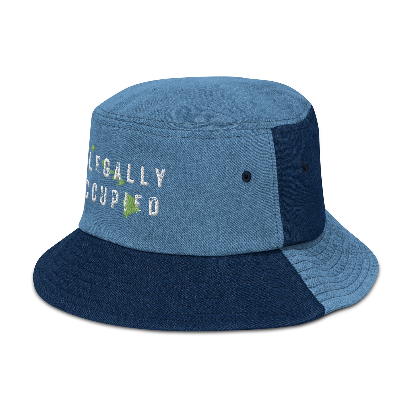 ILLEGALLY OCCUPIED Denim Bucket Hat