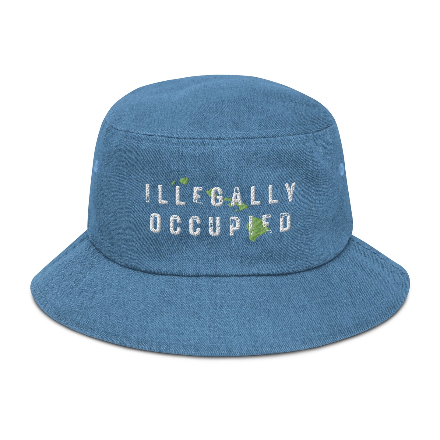 ILLEGALLY OCCUPIED Denim Bucket Hat