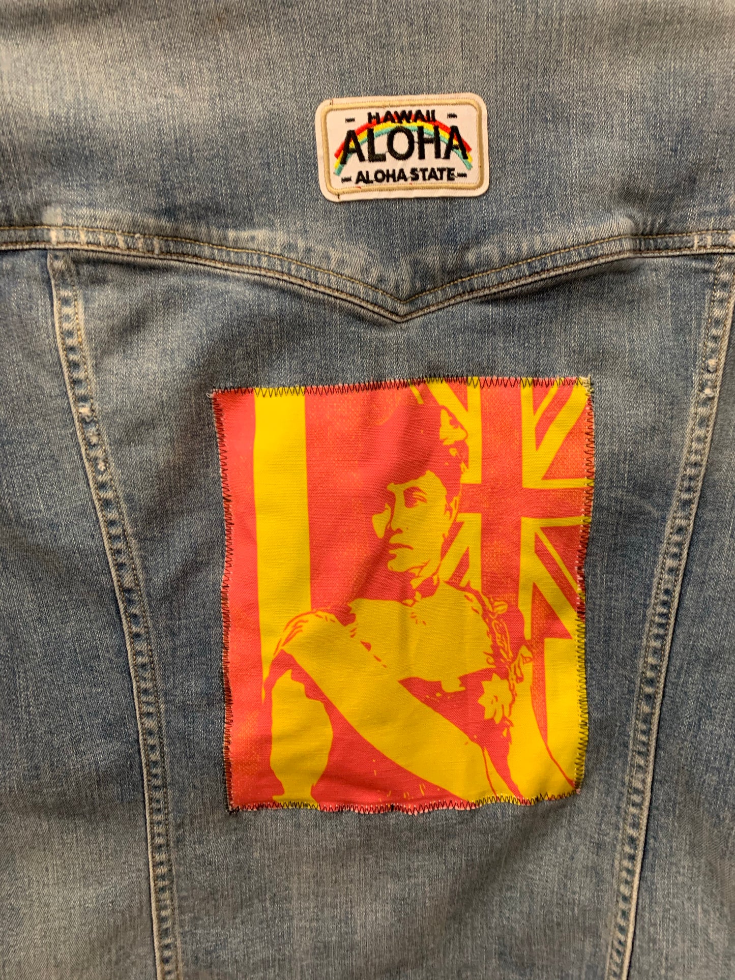 LILI’UOKALANI COLOR BLOCK JEAN JACKET