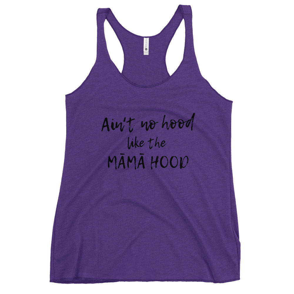 MĀMĀHOOD in BLK TEXT Racerback Tank