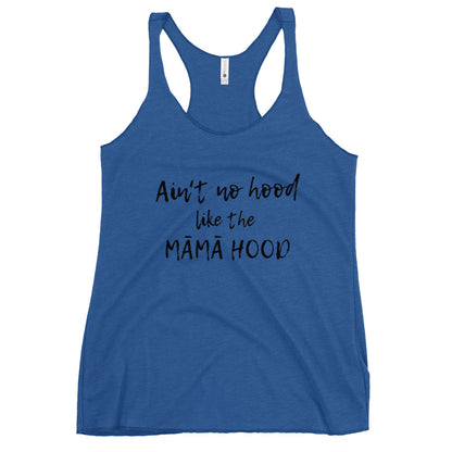 MĀMĀHOOD in BLK TEXT Racerback Tank
